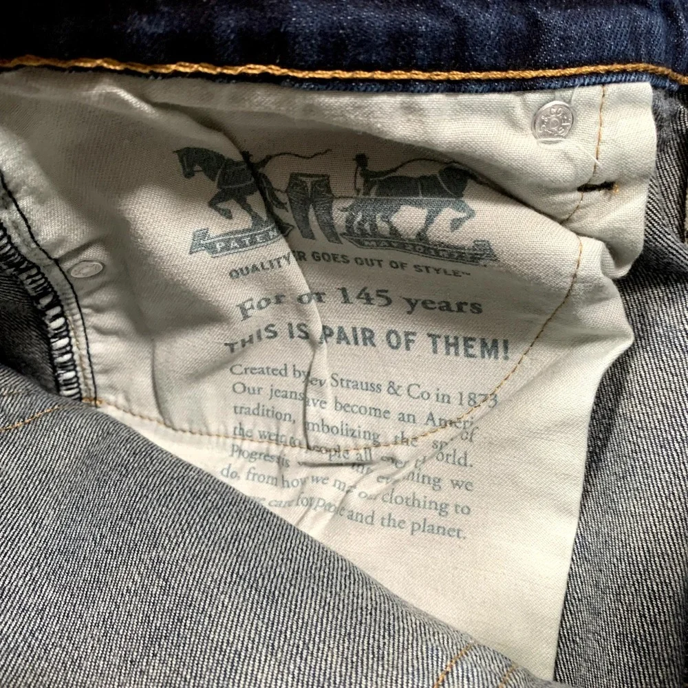 Levi's Jeans Mens 34x28.5 Blue 569 Regular Straight American Dark Wash Denim